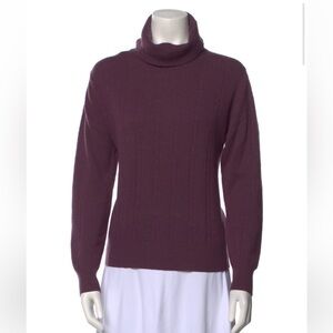 BERGDORF cashmere turtleneck purple sweater large